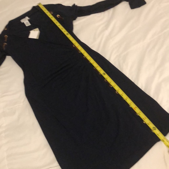 Stylish Navy Dress with Gold Details - Picture 8 of 9
